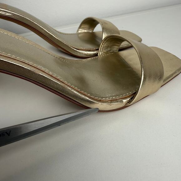 Vince Camuto Womens Enella Ankle Strap Square Toe Gold Sandals Stiletto Heels 6M - Picture 8 of 12